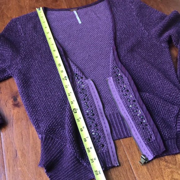 SOLD Plum Waffle Knit Cardigan - Picture 6 of 6